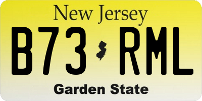 NJ license plate B73RML