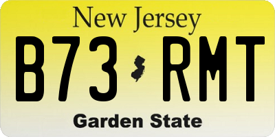 NJ license plate B73RMT