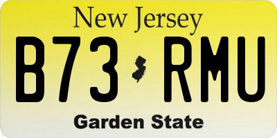 NJ license plate B73RMU
