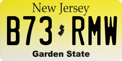 NJ license plate B73RMW