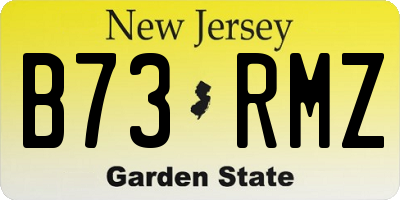 NJ license plate B73RMZ
