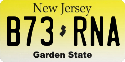 NJ license plate B73RNA