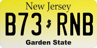 NJ license plate B73RNB