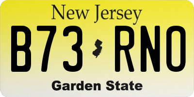 NJ license plate B73RNO