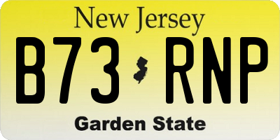 NJ license plate B73RNP