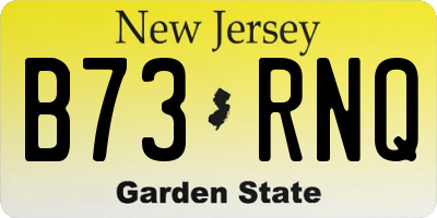 NJ license plate B73RNQ
