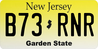 NJ license plate B73RNR