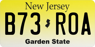 NJ license plate B73ROA