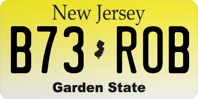 NJ license plate B73ROB