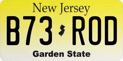 NJ license plate B73ROD