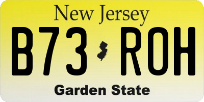 NJ license plate B73ROH