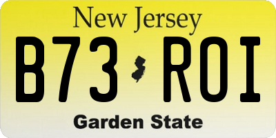 NJ license plate B73ROI