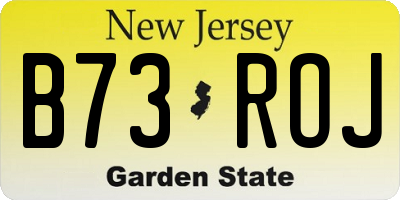 NJ license plate B73ROJ