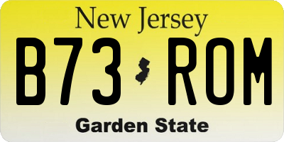 NJ license plate B73ROM