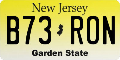 NJ license plate B73RON