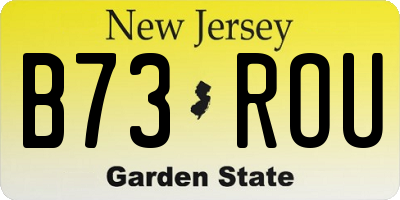 NJ license plate B73ROU
