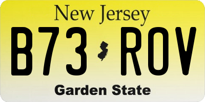 NJ license plate B73ROV