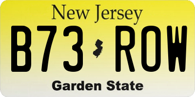NJ license plate B73ROW