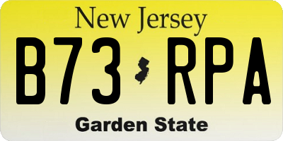 NJ license plate B73RPA