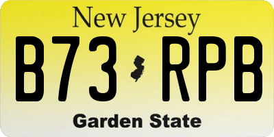 NJ license plate B73RPB