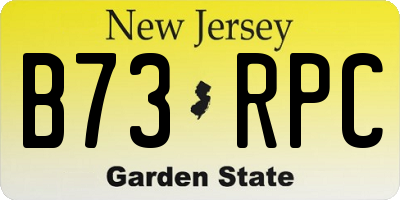 NJ license plate B73RPC