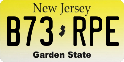 NJ license plate B73RPE