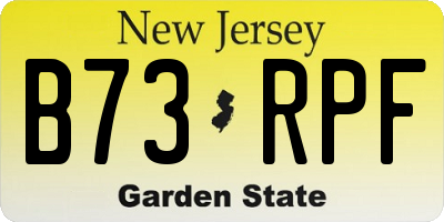 NJ license plate B73RPF