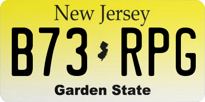 NJ license plate B73RPG