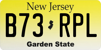 NJ license plate B73RPL