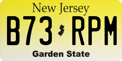 NJ license plate B73RPM