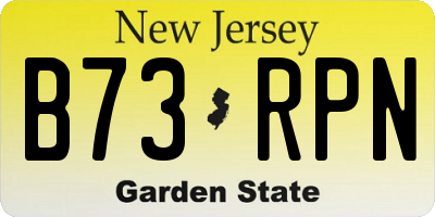 NJ license plate B73RPN
