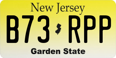 NJ license plate B73RPP
