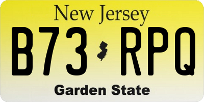 NJ license plate B73RPQ