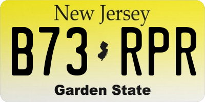 NJ license plate B73RPR