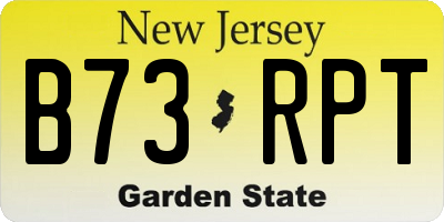 NJ license plate B73RPT