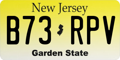 NJ license plate B73RPV