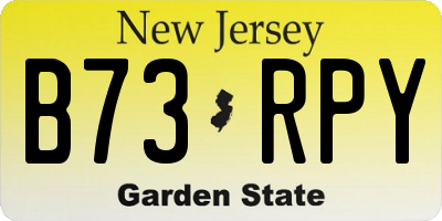 NJ license plate B73RPY
