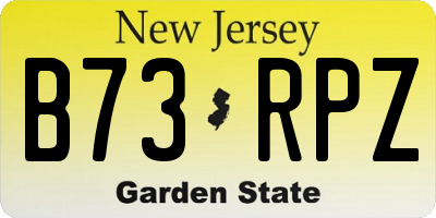 NJ license plate B73RPZ