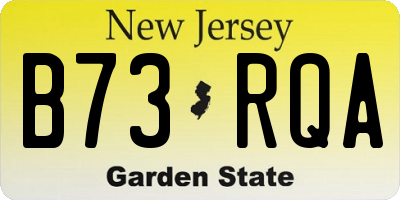 NJ license plate B73RQA