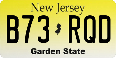 NJ license plate B73RQD
