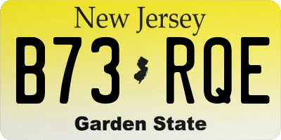 NJ license plate B73RQE