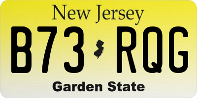 NJ license plate B73RQG