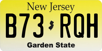 NJ license plate B73RQH