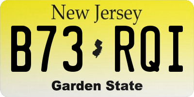 NJ license plate B73RQI