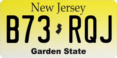NJ license plate B73RQJ