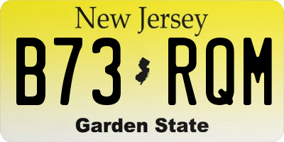 NJ license plate B73RQM