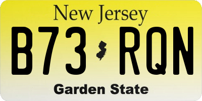 NJ license plate B73RQN