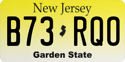 NJ license plate B73RQO