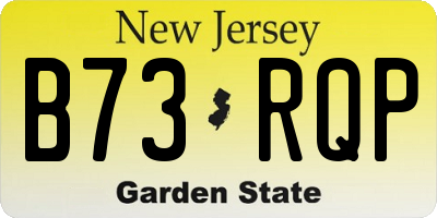 NJ license plate B73RQP