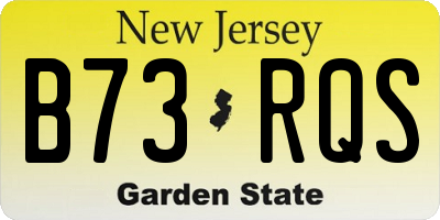 NJ license plate B73RQS